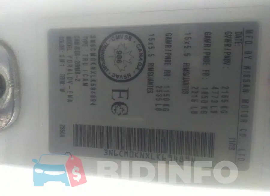 3N6CM0KNXLK694894 Photo# 9