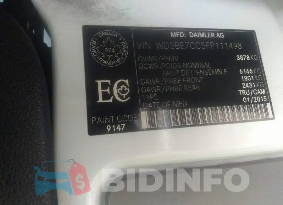 WD3BE7CC5FP111498 Photo# 9