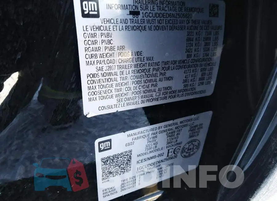1GCUDDED6NZ505620 Photo# 9