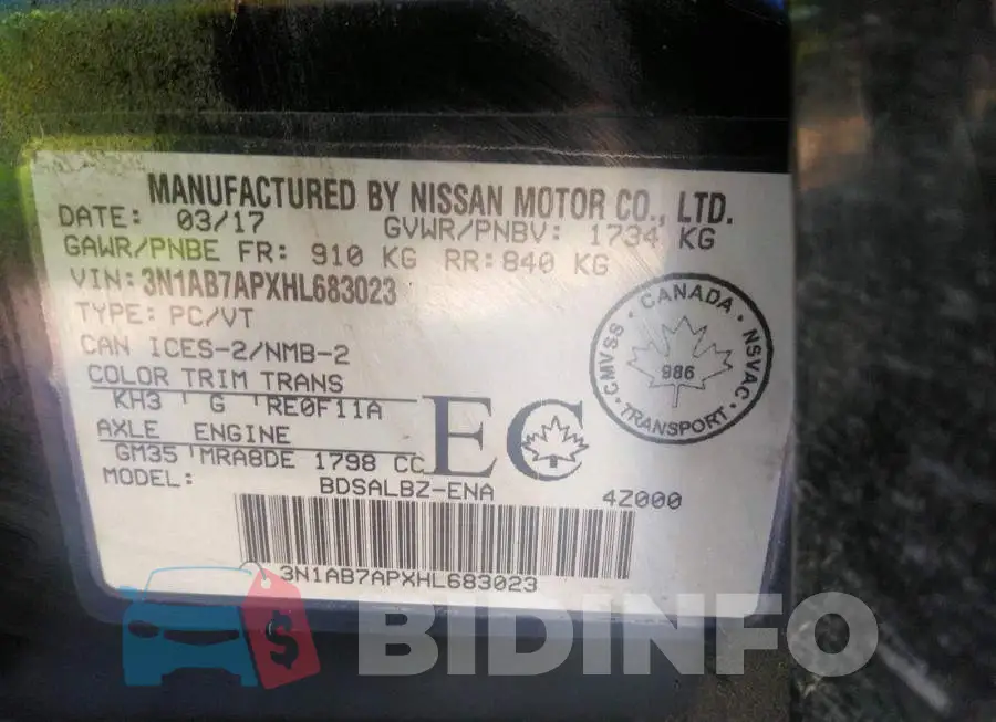 3N1AB7APXHL683023 Photo# 9