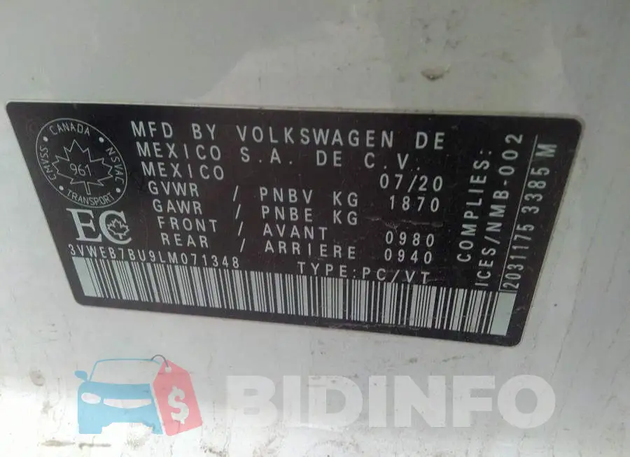 3VWEB7BU9LM071348 Photo# 9