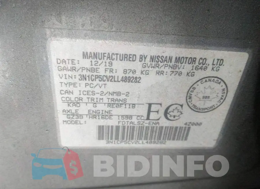 3N1CP5CV2LL489282 Photo# 9
