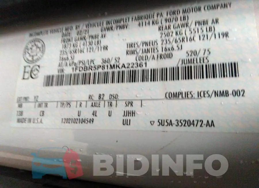 1FDBR5P81MKA22361 Photo# 9