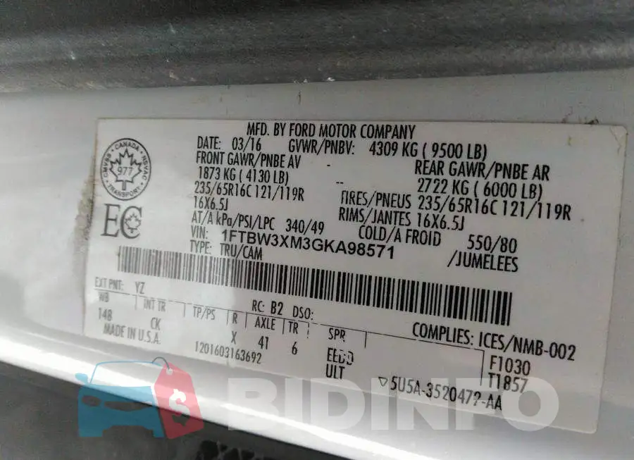 1FTBW3XM3GKA98571 Photo# 9
