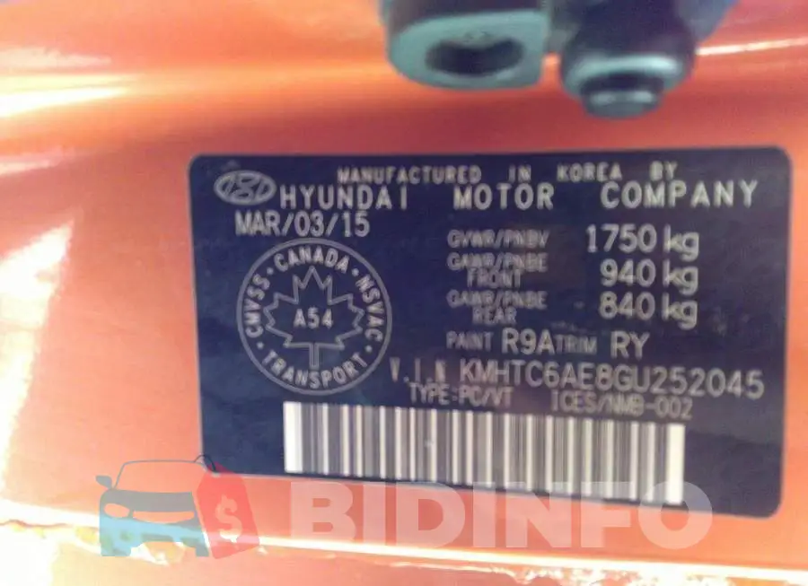 KMHTC6AE8GU252045 Photo# 9