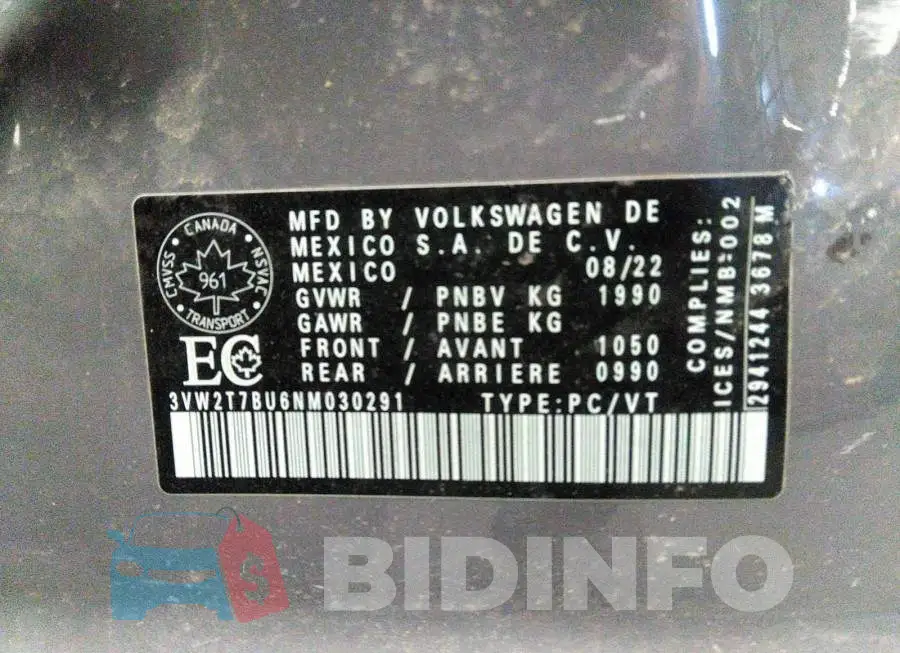 3VW2T7BU6NM030291 Photo# 9