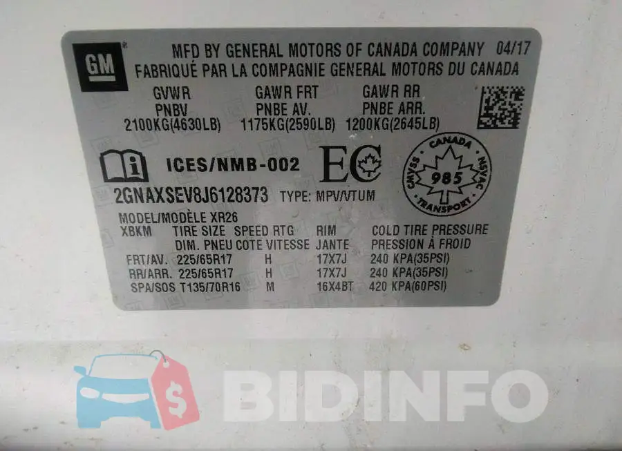 2GNAXSEV8J6128373 Photo# 9