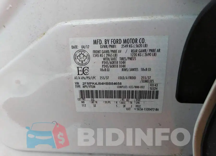 2FMPK4J84HBB84658 Photo# 9