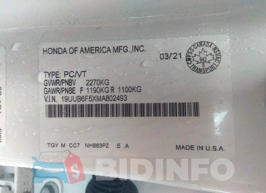 19UUB6F5XMA802493 Photo# 9