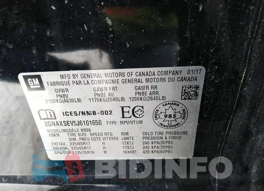 2GNAXSEV5J6101650 Photo# 9