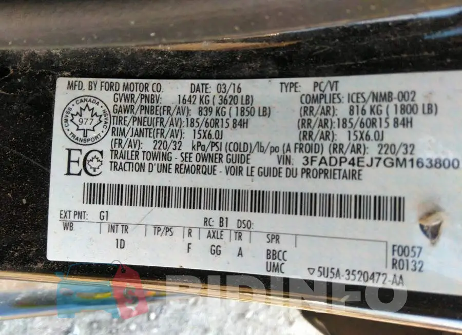 3FADP4EJ7GM163800 Photo# 9