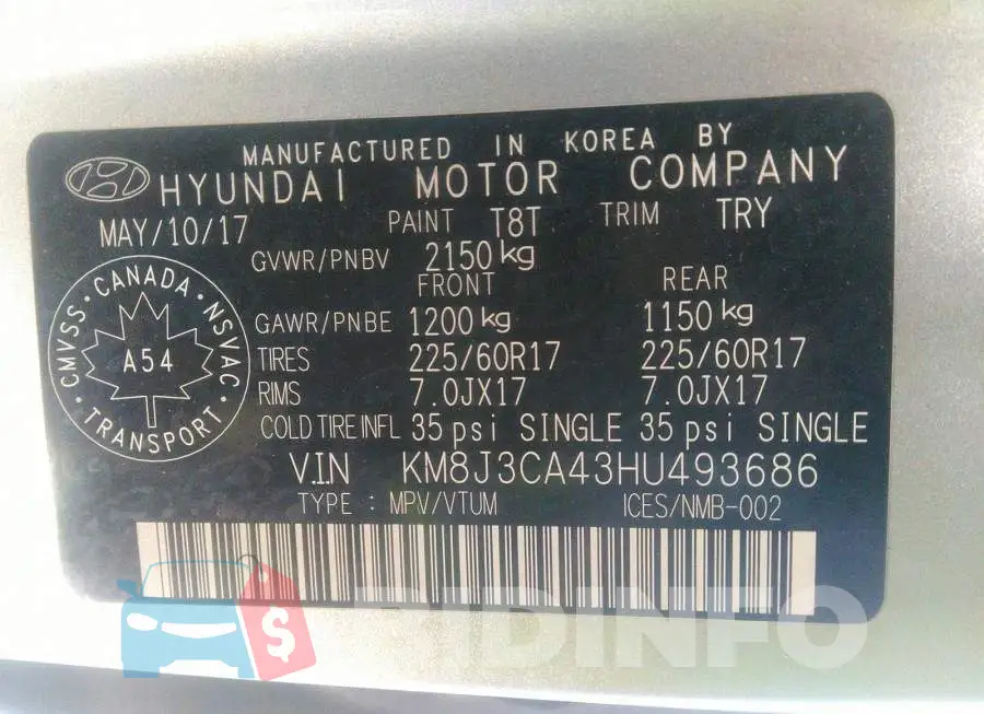 KM8J3CA43HU493686 Photo# 9