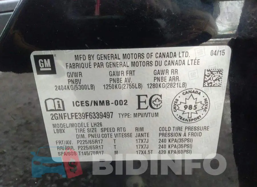 2GNFLFE39F6339497 Photo# 9