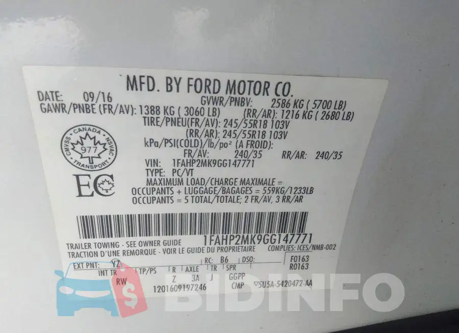 1FAHP2MK9GG147771 Photo# 9