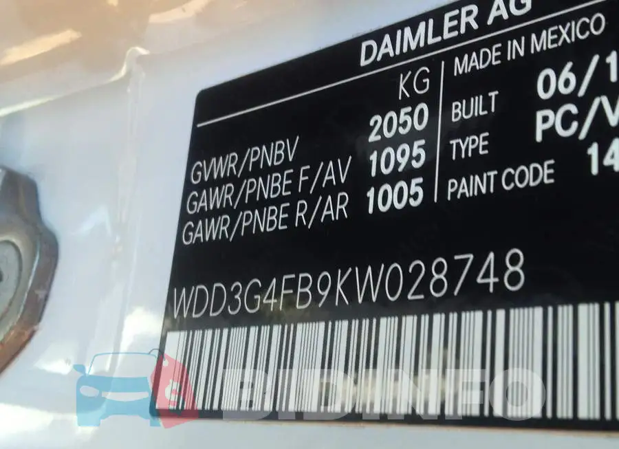 WDD3G4FB9KW028748 Photo# 9