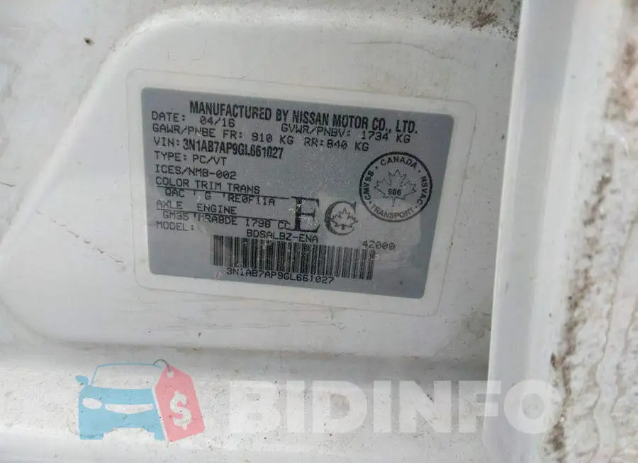 3N1AB7AP9GL661027 Photo# 9