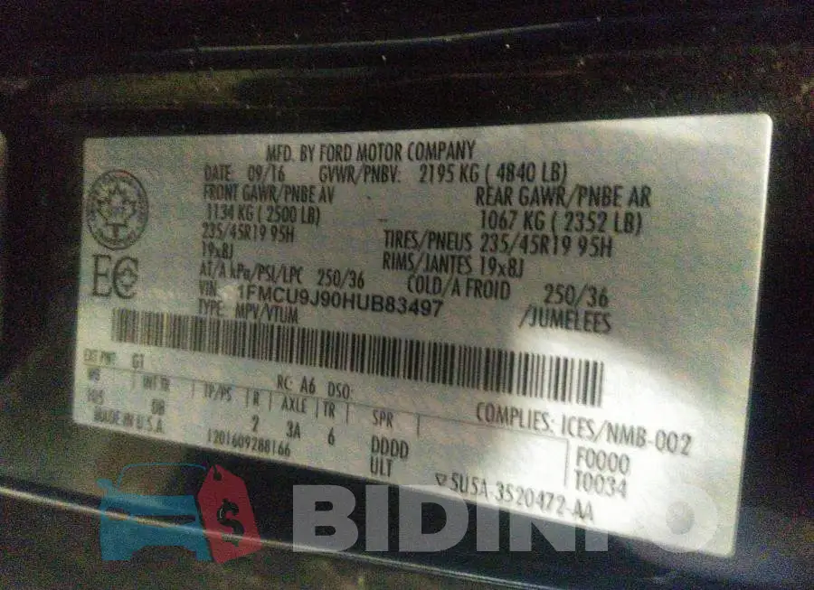 1FMCU9J90HUB83497 Photo# 9
