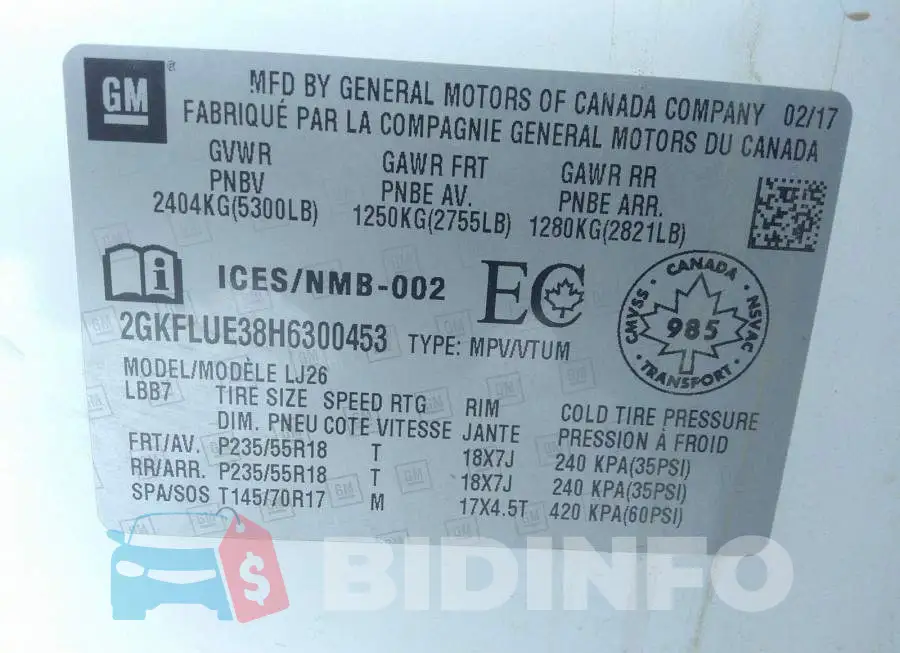 2GKFLUE38H6300453 Photo# 9