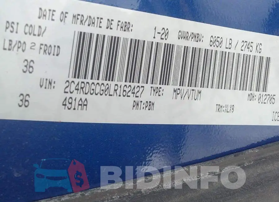 2C4RDGCF0LR162427 Photo# 9