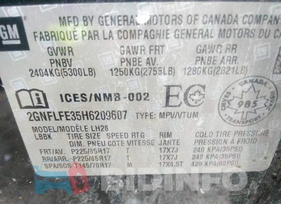 2GNFLFE35H6209607 Photo# 9