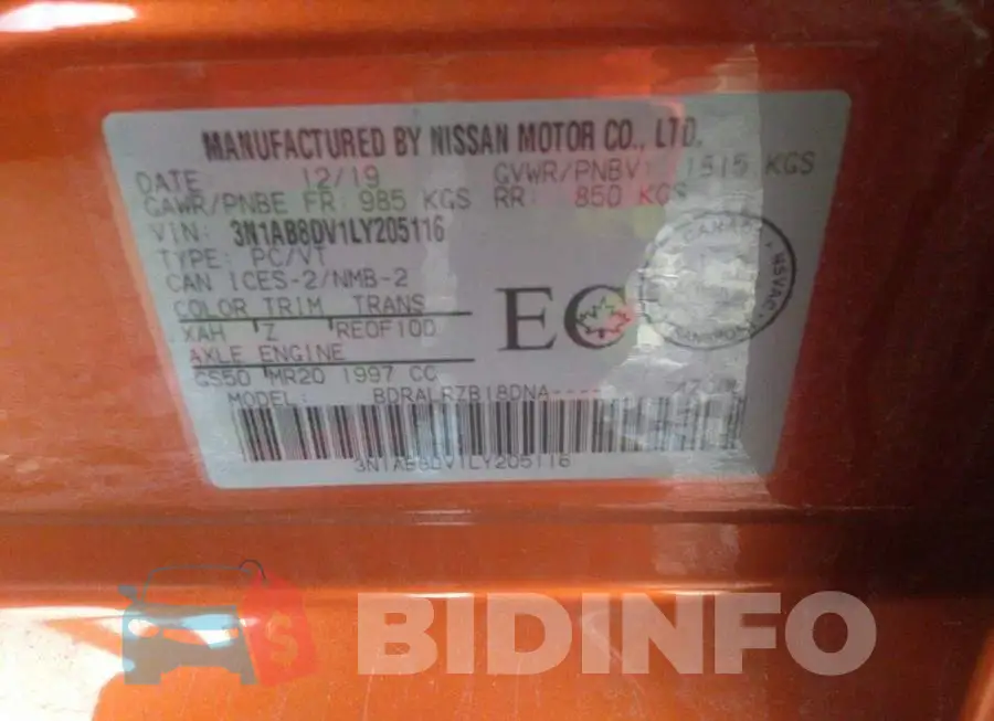 3N1AB8DV1LY205116 Photo# 9