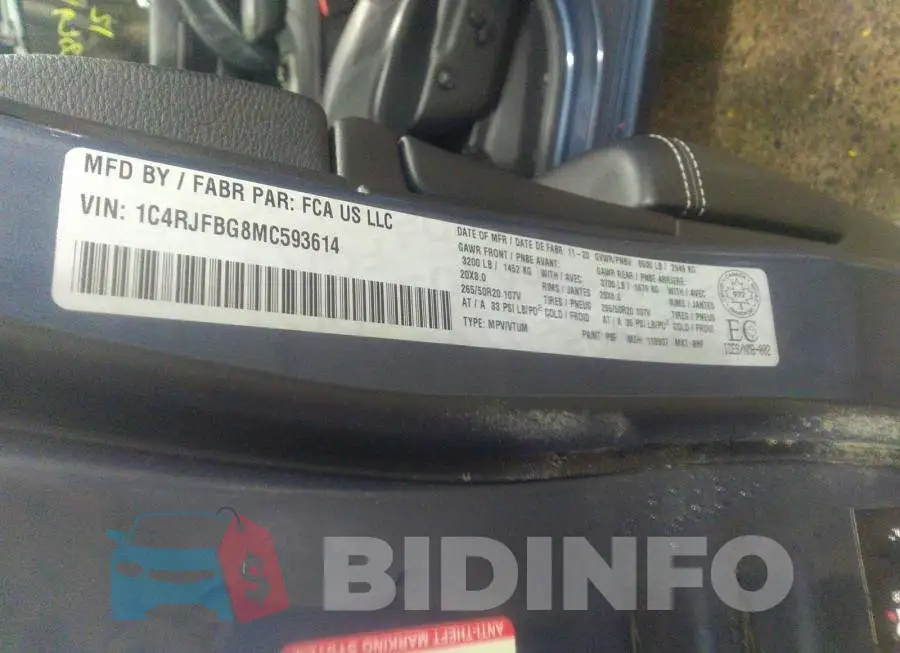 1C4RJFBG8MC593614 Photo# 9