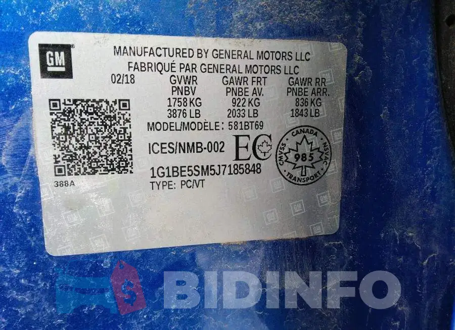 1G1BE5SM5J7185848 Photo# 9