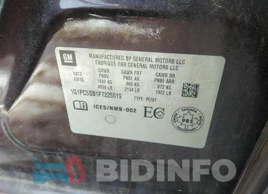 1G1PC5SB1F7225019 Photo# 9