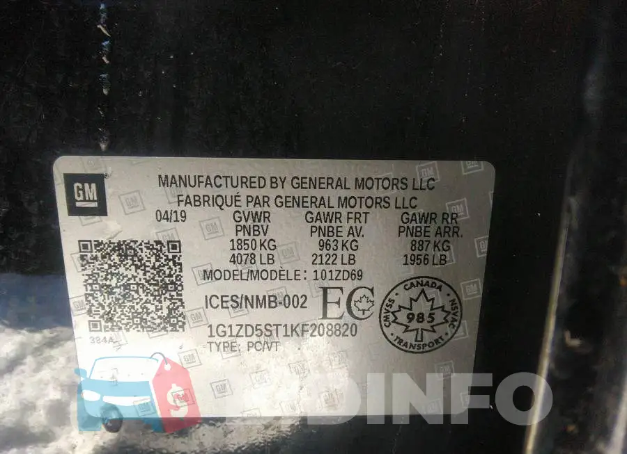 1G1ZD5ST1KF208820 Photo# 9
