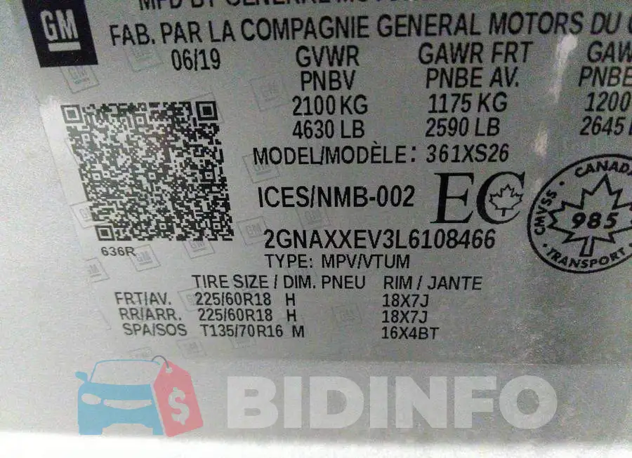 2GNAXXEV3L6108466 Photo# 9