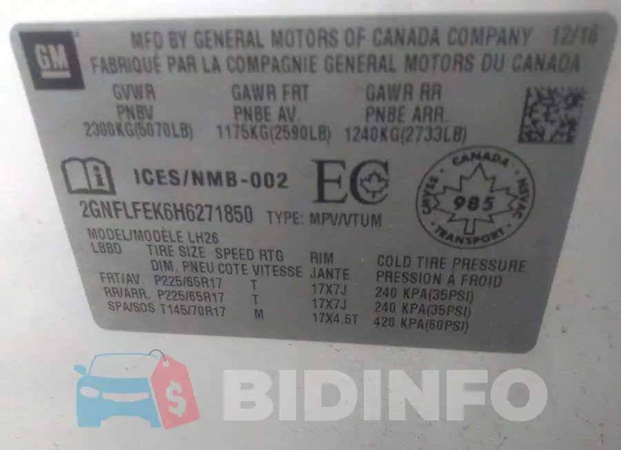 2GNFLFEK6H6271850 Photo# 9