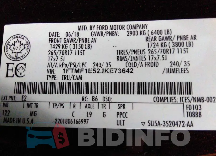 1FTMF1E52JKE73642 Photo# 9