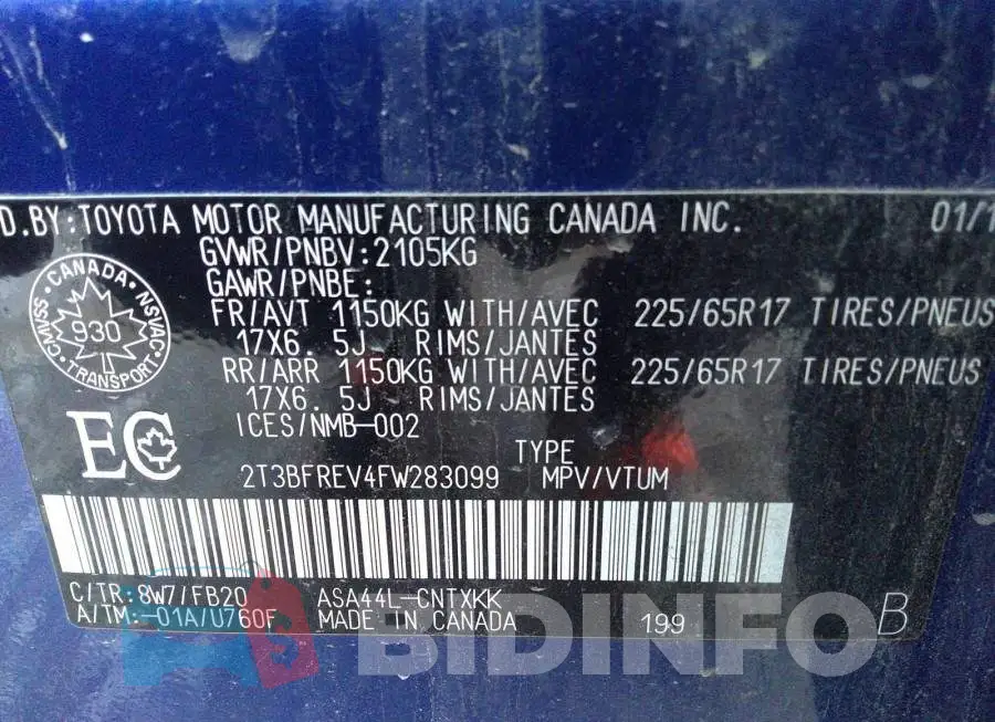 2T3BFREV4FW283099 Photo# 9