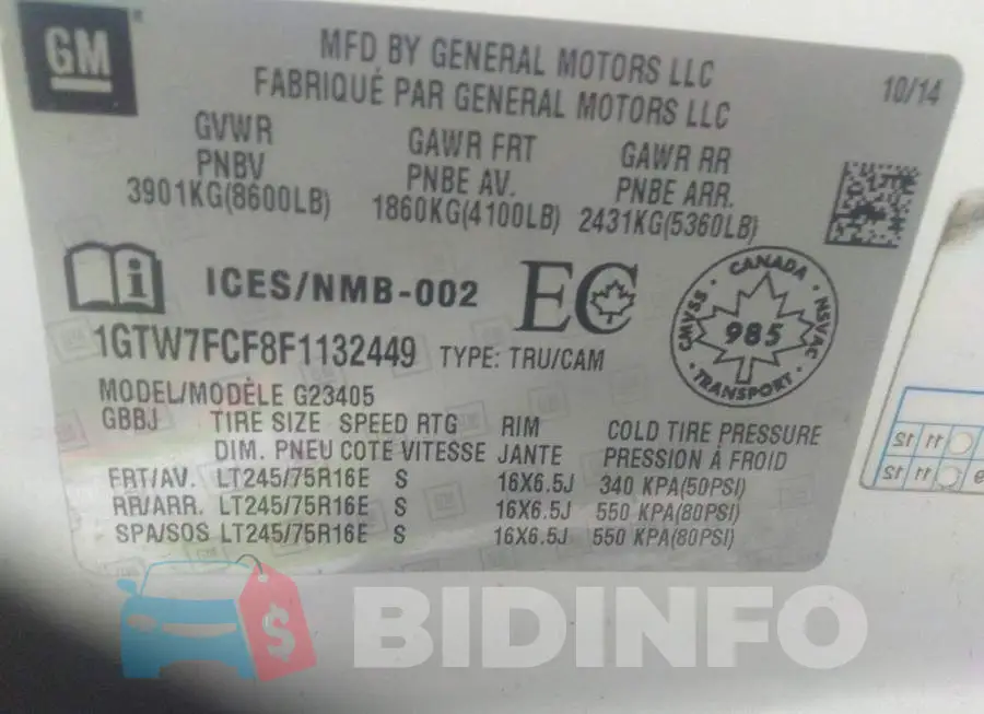 1GTW7FCF8F1132449 Photo# 9