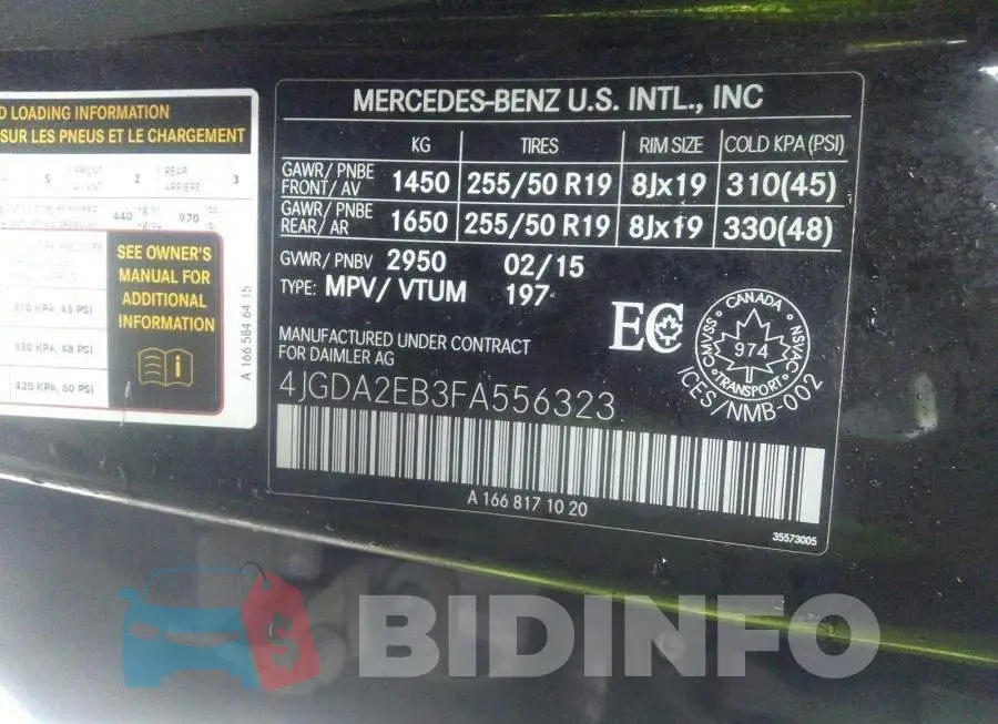 4JGDA2EB3FA556323 Photo# 9