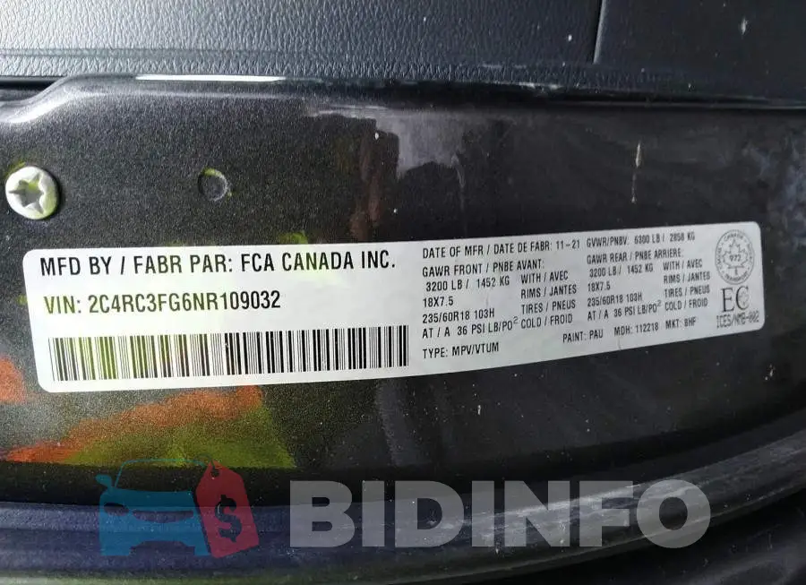 2C4RC3FG6NR109032 Photo# 9
