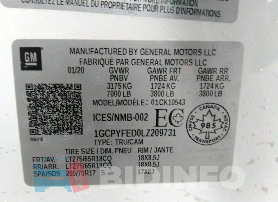 1GCPYFED0LZ209731 Photo# 9