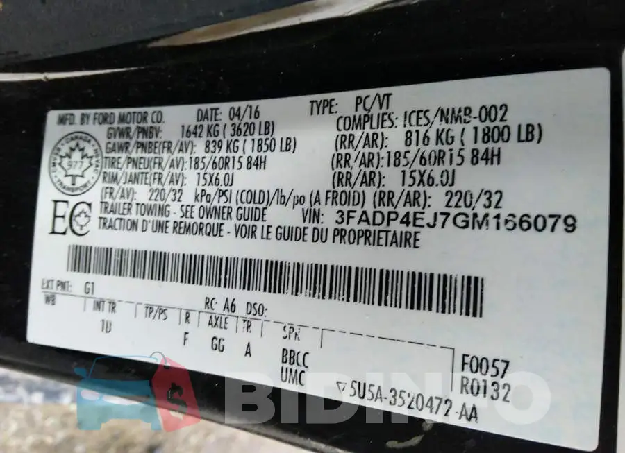3FADP4EJ7GM166079 Photo# 9