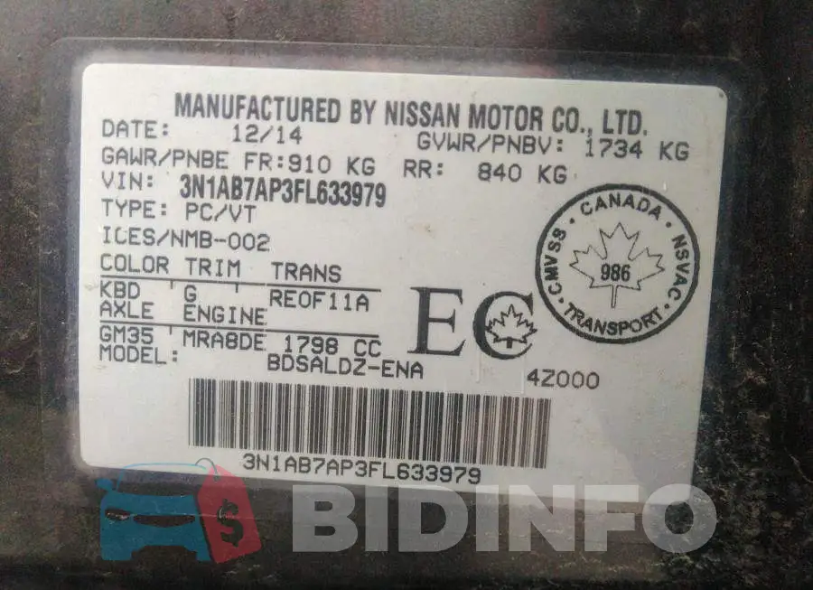3N1AB7AP3FL633979 Photo# 9