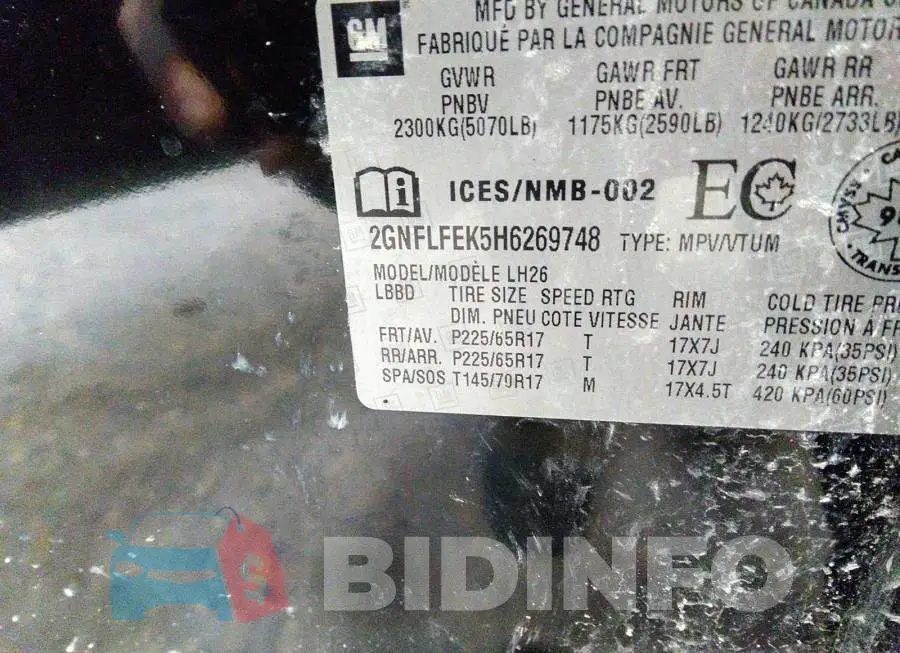 2GNFLFEK5H6269748 Photo# 9