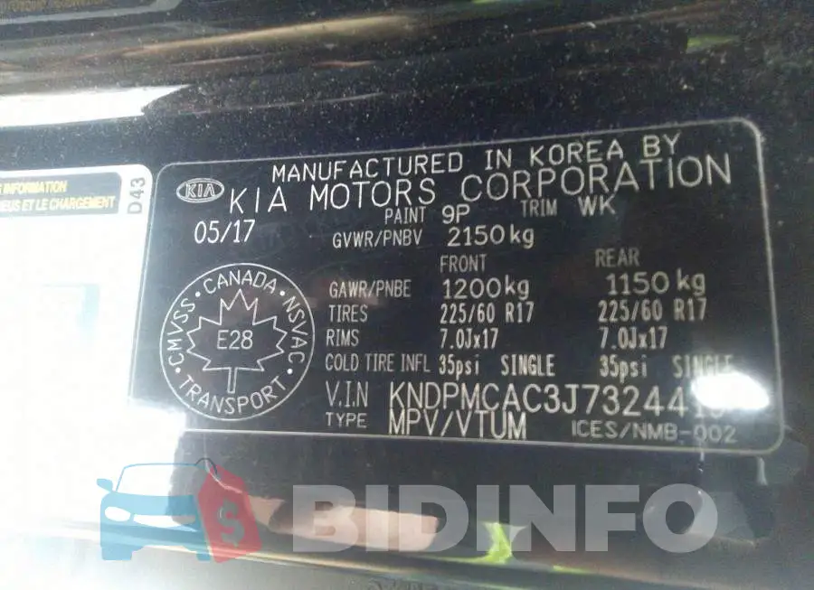 KNDPMCAC3J7324419 Photo# 9