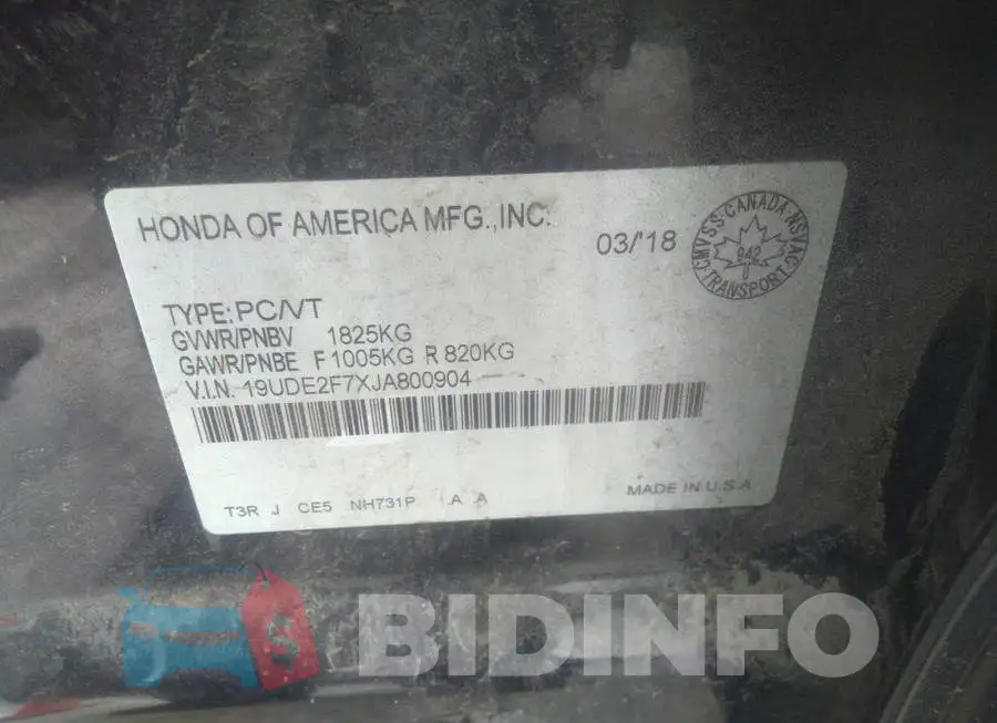 19UDE2F7XJA800904 Photo# 9
