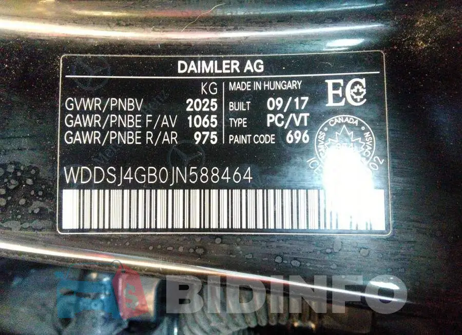 WDDSJ4GB0JN588464 Photo# 9