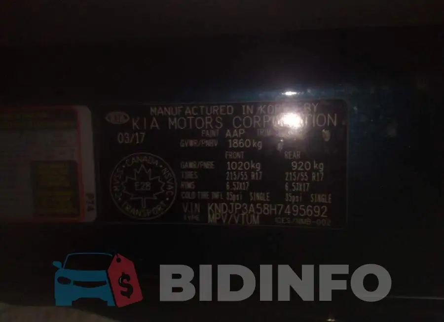 KNDJP3A58H7495692 Photo# 9