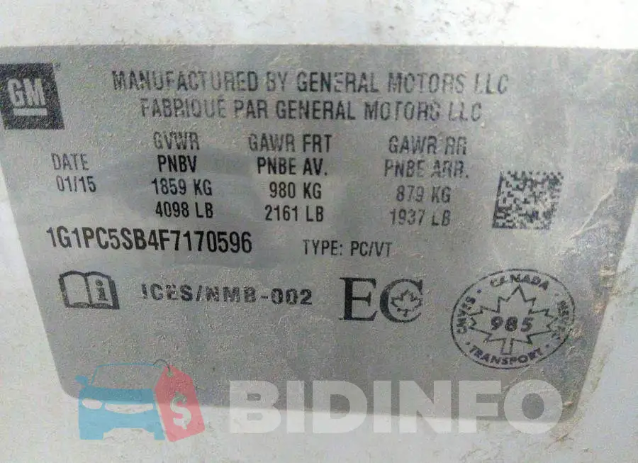 1G1PC5SB4F7170596 Photo# 9