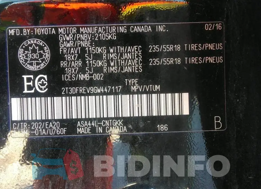 2T3DFREV9GW447117 Photo# 9