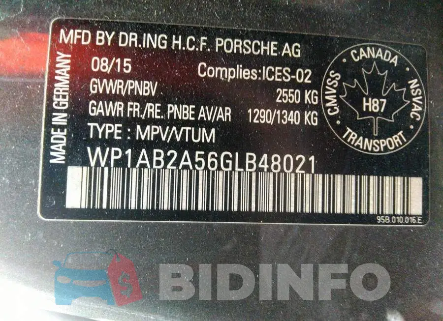 WP1AB2A56GLB48021 Photo# 9