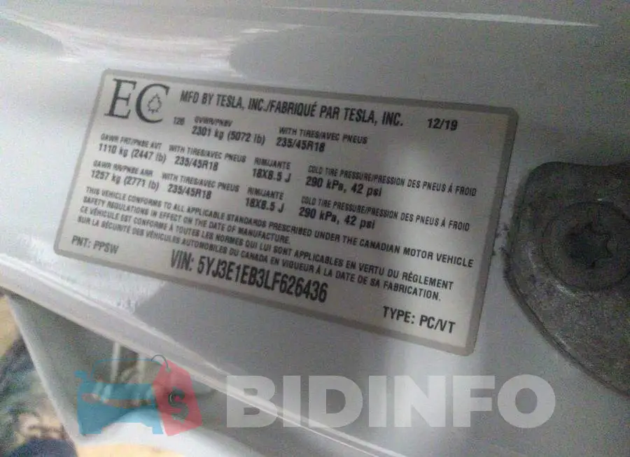 5YJ3E1EB3LF626436 Photo# 9