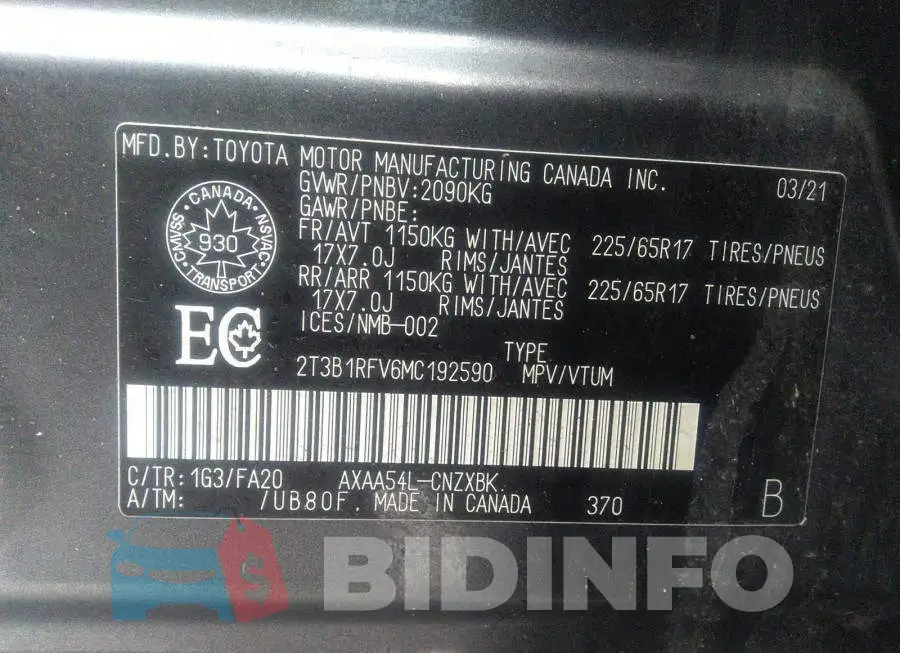 2T3B1RFV6MC192590 Photo# 9