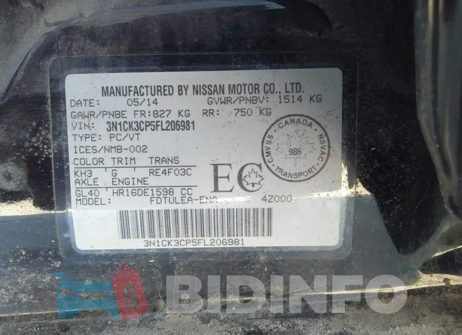 3N1CK3CP5FL206981 Photo# 9